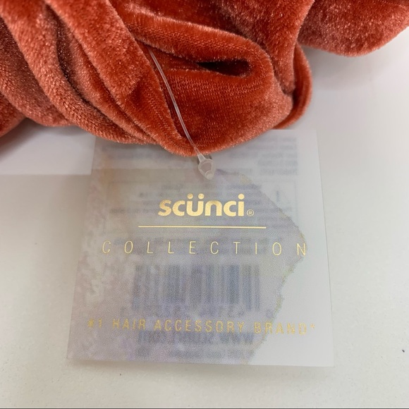 Scunci Extra Large Velvety Scrunchie In Rust Red Orange New - Picture 8 of 13